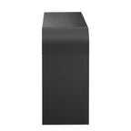 Consolle da ingresso minimalista Whisen con curve morbide e arrotondate, eleganti cassetti scanalati e superficie lucida e resistente