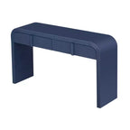 Consolle da ingresso minimalista Whisen con curve morbide e arrotondate, eleganti cassetti scanalati e superficie lucida e resistente