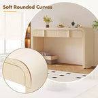 Consolle da ingresso minimalista Whisen con curve morbide e arrotondate, eleganti cassetti scanalati e superficie lucida e resistente