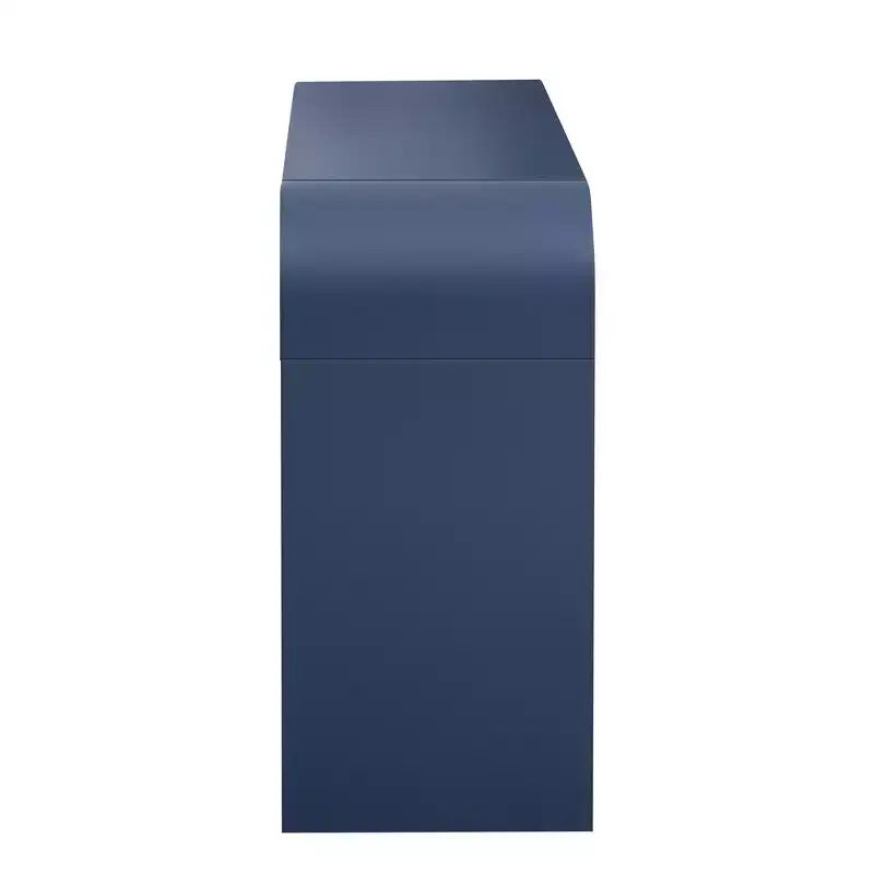 Consolle da ingresso minimalista Whisen con curve morbide e arrotondate, eleganti cassetti scanalati e superficie lucida e resistente