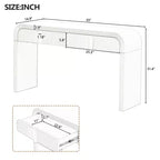 Consolle da ingresso minimalista Whisen con curve morbide e arrotondate, eleganti cassetti scanalati e superficie lucida e resistente