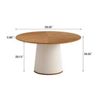 Table à manger ronde moderne Luck Live, table de cuisine ronde de 150 cm pour 6 à 8 personnes, mobilier de salle à manger élégant