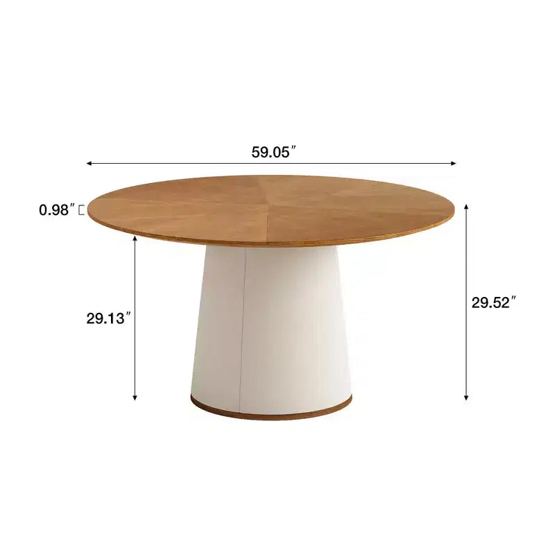 Table à manger ronde moderne Luck Live, table de cuisine ronde de 150 cm pour 6 à 8 personnes, mobilier de salle à manger élégant