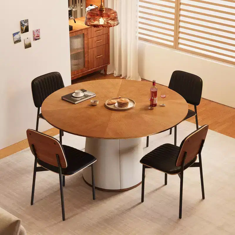 Table à manger ronde moderne Luck Live, table de cuisine ronde de 150 cm pour 6 à 8 personnes, mobilier de salle à manger élégant