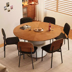 Table à manger ronde moderne Luck Live, table de cuisine ronde de 150 cm pour 6 à 8 personnes, mobilier de salle à manger élégant