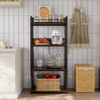 Scaffale da Panettiere a 4 Ripiani Ampio spazio di archiviazione a 4 livelli, supporto per microonde autoportante, struttura in metallo resistente, barriera protettiva e stabilità, design salvaspazio