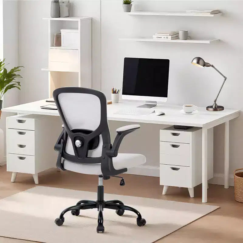Chaise de Bureau Chaise de Bureau Ergonomique, Soutien Lombaire Réglable, Accoudoirs Relevables, Chaise de Bureau en Maille, Chaise de Bureau Gaming Pivotante à Roulettes