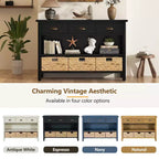 Tavolo consolle da ingresso Whisen Vintage, tavolino da divano con struttura in legno stabile, design portante e spazio pratico