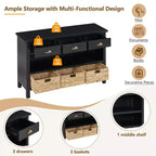 Tavolo consolle da ingresso Whisen Vintage, tavolino da divano con struttura in legno stabile, design portante e spazio pratico