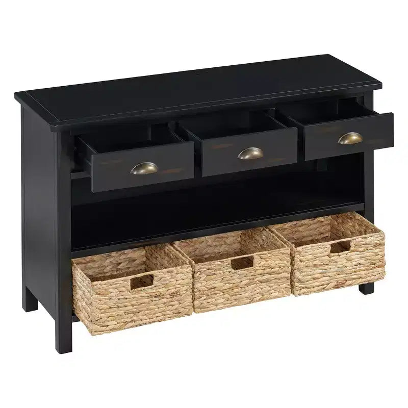Tavolo consolle da ingresso Whisen Vintage, tavolino da divano con struttura in legno stabile, design portante e spazio pratico