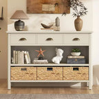 Tavolo consolle da ingresso Whisen Vintage, tavolino da divano con struttura in legno stabile, design portante e spazio pratico