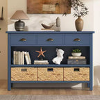 Tavolo consolle da ingresso Whisen Vintage, tavolino da divano con struttura in legno stabile, design portante e spazio pratico