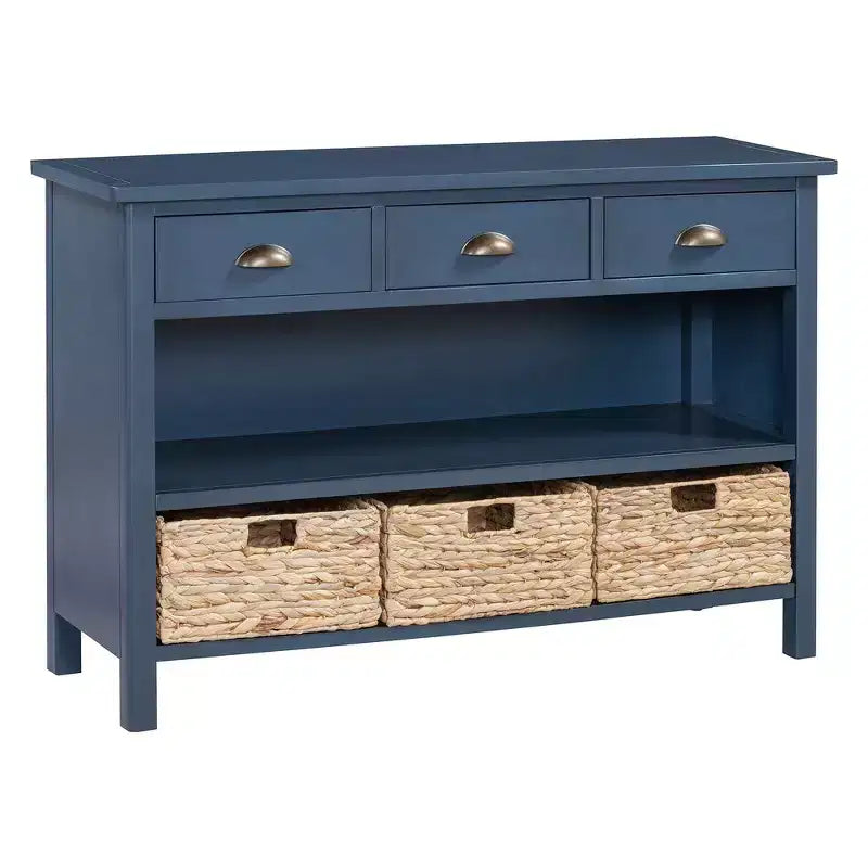 Tavolo consolle da ingresso Whisen Vintage, tavolino da divano con struttura in legno stabile, design portante e spazio pratico