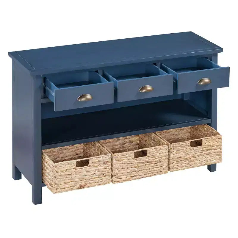 Tavolo consolle da ingresso Whisen Vintage, tavolino da divano con struttura in legno stabile, design portante e spazio pratico