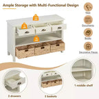 Tavolo consolle da ingresso Whisen Vintage, tavolino da divano con struttura in legno stabile, design portante e spazio pratico