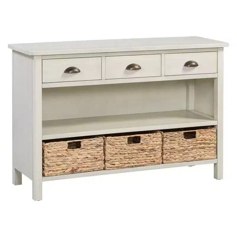 Tavolo consolle da ingresso Whisen Vintage, tavolino da divano con struttura in legno stabile, design portante e spazio pratico