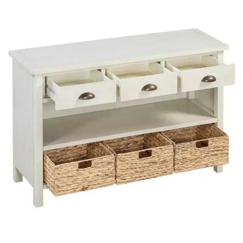 Tavolo consolle da ingresso Whisen Vintage, tavolino da divano con struttura in legno stabile, design portante e spazio pratico
