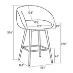 Dyonery 27.9 Tabourets de Bar Pivotants Hauteur Comptoir avec Dossier, Tabourets de Cuisine Modernes Style Ferme Capitonné