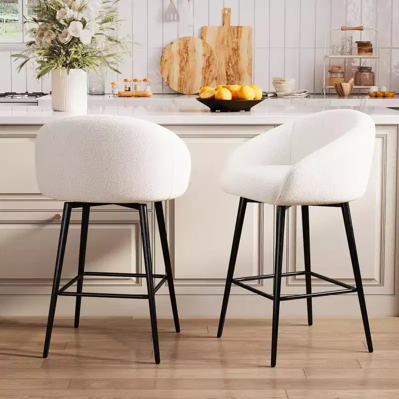 Dyonery 27.9 Tabourets de Bar Pivotants Hauteur Comptoir avec Dossier, Tabourets de Cuisine Modernes Style Ferme Capitonné