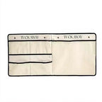 Alilang Foldable Hanging Organizer with Labeled Compartments and Contrast Trim 39.5x17.5in - Light Beige