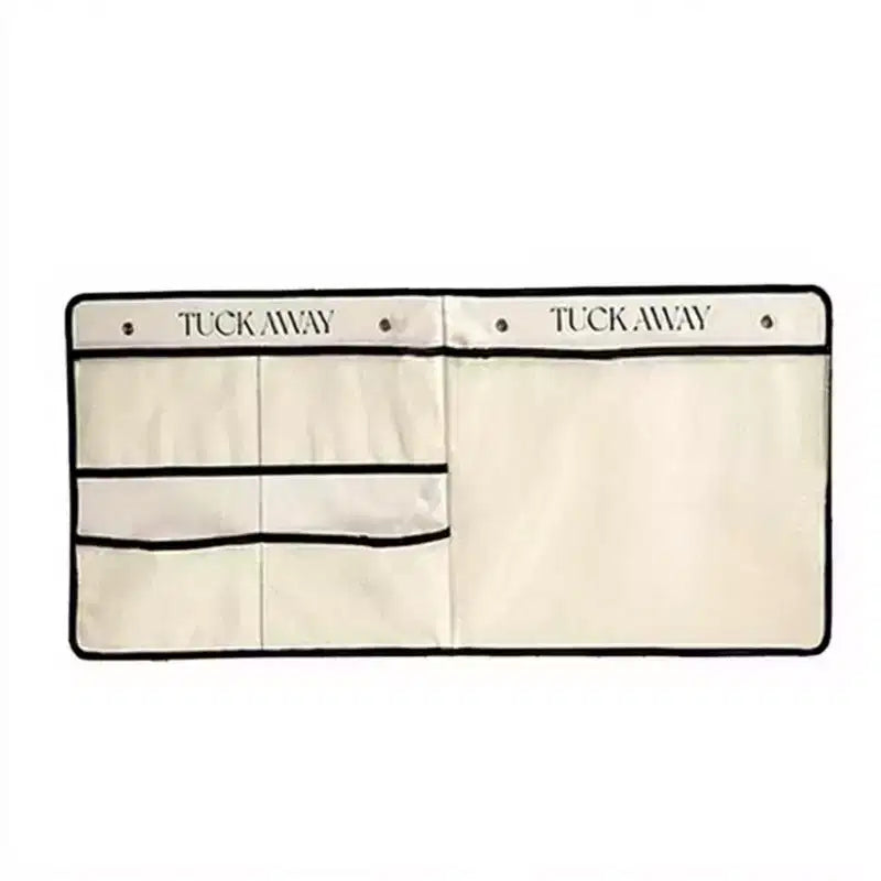 Alilang Foldable Hanging Organizer with Labeled Compartments and Contrast Trim 39.5x17.5in - Light Beige