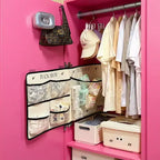 Alilang Organizer Pieghevole da Appendere con Scomparti Etichettati e Bordo a Contrasto 39,5x17,5 pollici - Beige Chiaro