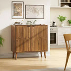 JVNOXK Madia da Buffet con Ante e Cassetti, Madia a Buffet Rustica con Design a Fermaglio, Mobile Contenitore da Caffè in Legno per Cucina, Noce