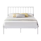 Full-size platform bed frame, metal bed frame with headboard, 12.6-inch storage space underneath, no box spring needed, quiet, black