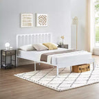Struttura letto matrimoniale con piattaforma, struttura letto in metallo con testiera, 32 cm di spazio di archiviazione sottostante, non necessita di rete a molle, silenzioso, nero