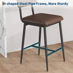 Lot de 2 tabourets de bar hauteur comptoir, tabourets de cuisine rembourrés avec dossier et repose-pieds, tabourets de bar en similicuir pour îlot de cuisine