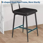 Lot de 2 tabourets de bar hauteur comptoir, tabourets de cuisine rembourrés avec dossier et repose-pieds, tabourets de bar en similicuir pour îlot de cuisine