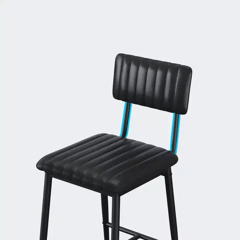 Lot de 2 tabourets de bar hauteur comptoir, tabourets de cuisine rembourrés avec dossier et repose-pieds, tabourets de bar en similicuir pour îlot de cuisine