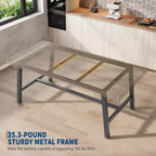 Tavolo da pranzo GustoWave da 160 cm per 4-6 persone, tavolo da cucina rettangolare con finitura in legno e struttura in metallo