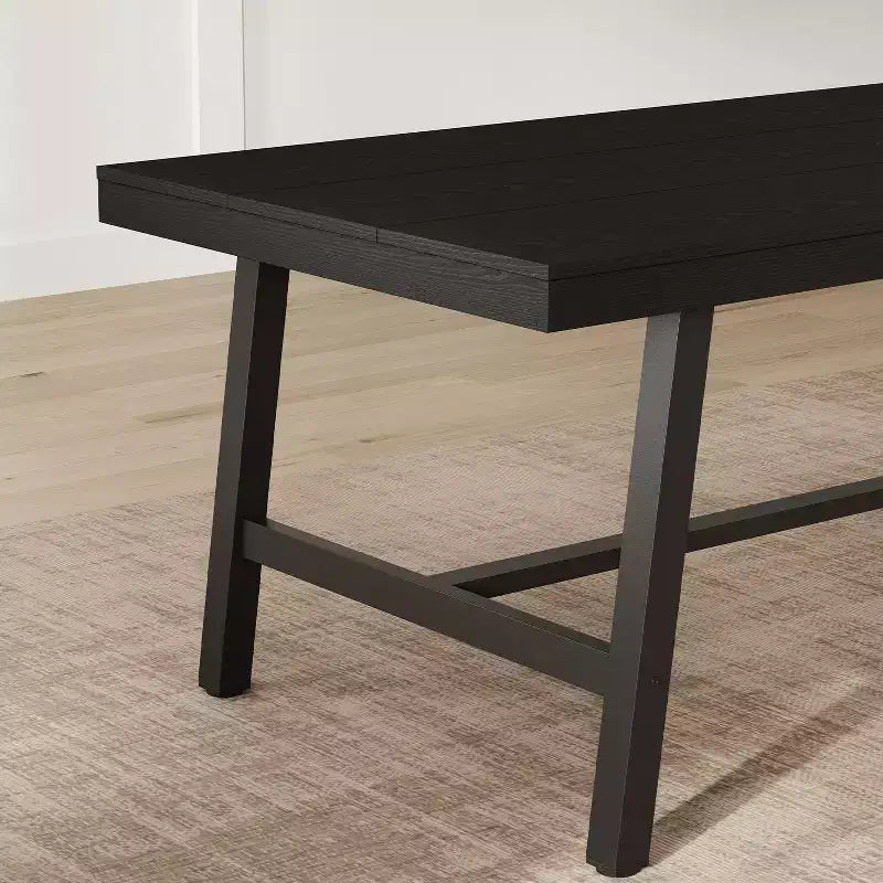 Tavolo da pranzo GustoWave da 160 cm per 4-6 persone, tavolo da cucina rettangolare con finitura in legno e struttura in metallo