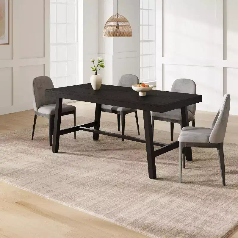 Tavolo da pranzo GustoWave da 160 cm per 4-6 persone, tavolo da cucina rettangolare con finitura in legno e struttura in metallo