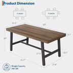 Tavolo da pranzo GustoWave da 160 cm per 4-6 persone, tavolo da cucina rettangolare con finitura in legno e struttura in metallo