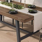 Tavolo da pranzo GustoWave da 160 cm per 4-6 persone, tavolo da cucina rettangolare con finitura in legno e struttura in metallo