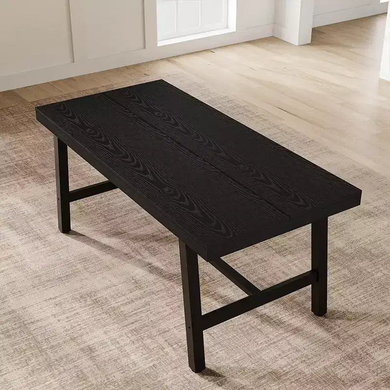 GustoWave 63-inch Dining Table for 4-6 People, Rectangular Wood Finish Kitchen Table with Metal Frame