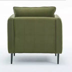 Homy Casa Fauteuil d'appoint moderne en velours avec oreiller et pieds en métal, fauteuil confortable rembourré pour salon, chambre ou coin lecture, vert