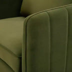 Homy Casa Fauteuil d'appoint moderne en velours avec oreiller et pieds en métal, fauteuil confortable rembourré pour salon, chambre ou coin lecture, vert