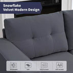 Mjkone 108Canapé d'angle modulaire surdimensionné en velours flocon de neige, canapé d'angle en forme de L avec poche latérale, grand canapé d'angle 6 places