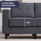Mjkone 108Canapé d'angle modulaire surdimensionné en velours flocon de neige, canapé d'angle en forme de L avec poche latérale, grand canapé d'angle 6 places