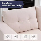 Mjkone 108Canapé d'angle modulaire surdimensionné en velours flocon de neige, canapé d'angle en forme de L avec poche latérale, grand canapé d'angle 6 places
