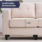 Mjkone 108Canapé d'angle modulaire surdimensionné en velours flocon de neige, canapé d'angle en forme de L avec poche latérale, grand canapé d'angle 6 places
