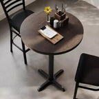 Flash Furniture Bennett Piano Tavolo Commerciale Rotondo in Legno Massello per Interni con Base a X in Ghisa Resistente alla Ruggine Altezza Bar 22 x 22