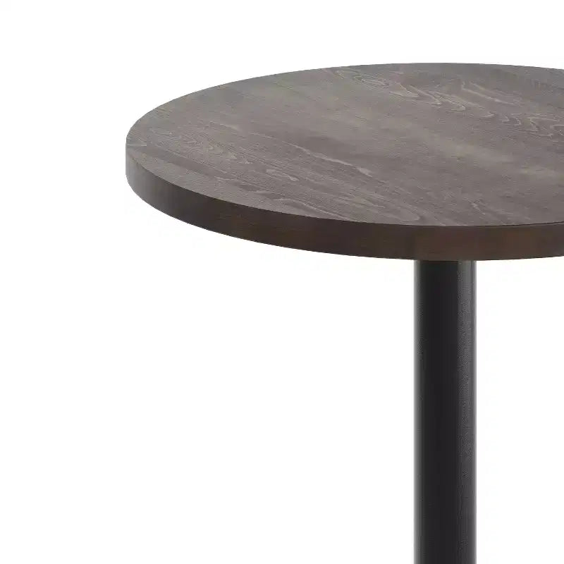Flash Furniture Bennett Piano Tavolo Commerciale Rotondo in Legno Massello per Interni con Base a X in Ghisa Resistente alla Ruggine Altezza Bar 22 x 22