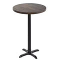 Flash Furniture Bennett Round Solid Wood Commercial Indoor Tabletop with 22 x 22 Bar Height Rust-Resistant Cast Iron X-Base