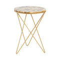 Crestview Collection Round Gold Marble Accent_End Table