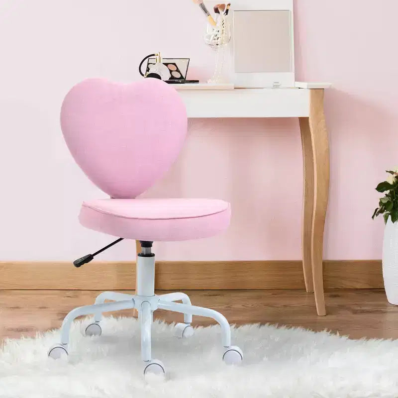 Chaise de bureau au dossier en forme de cœur avec hauteur réglable