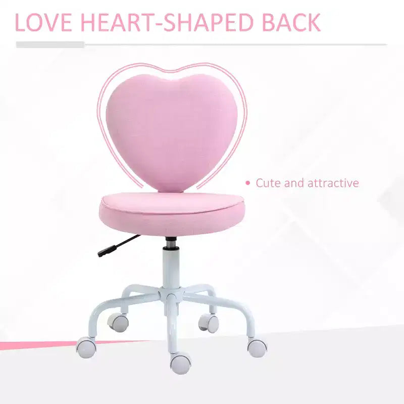 Chaise de bureau au dossier en forme de cœur avec hauteur réglable